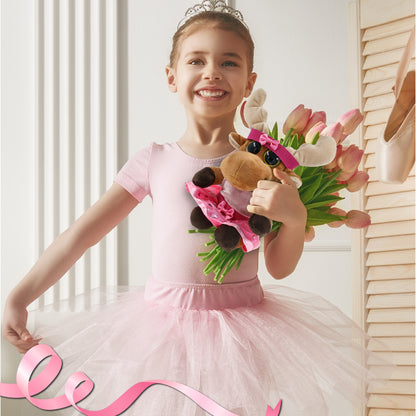 BIG EYE 6' PLUSH - MOOSE WITH BALLERINA DRESS UP