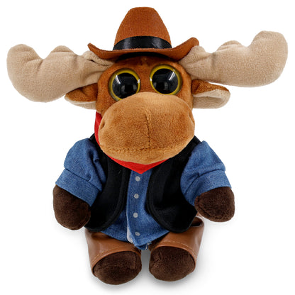 BIG EYE 6' PLUSH - MOOSE With COWBOY Dress Up