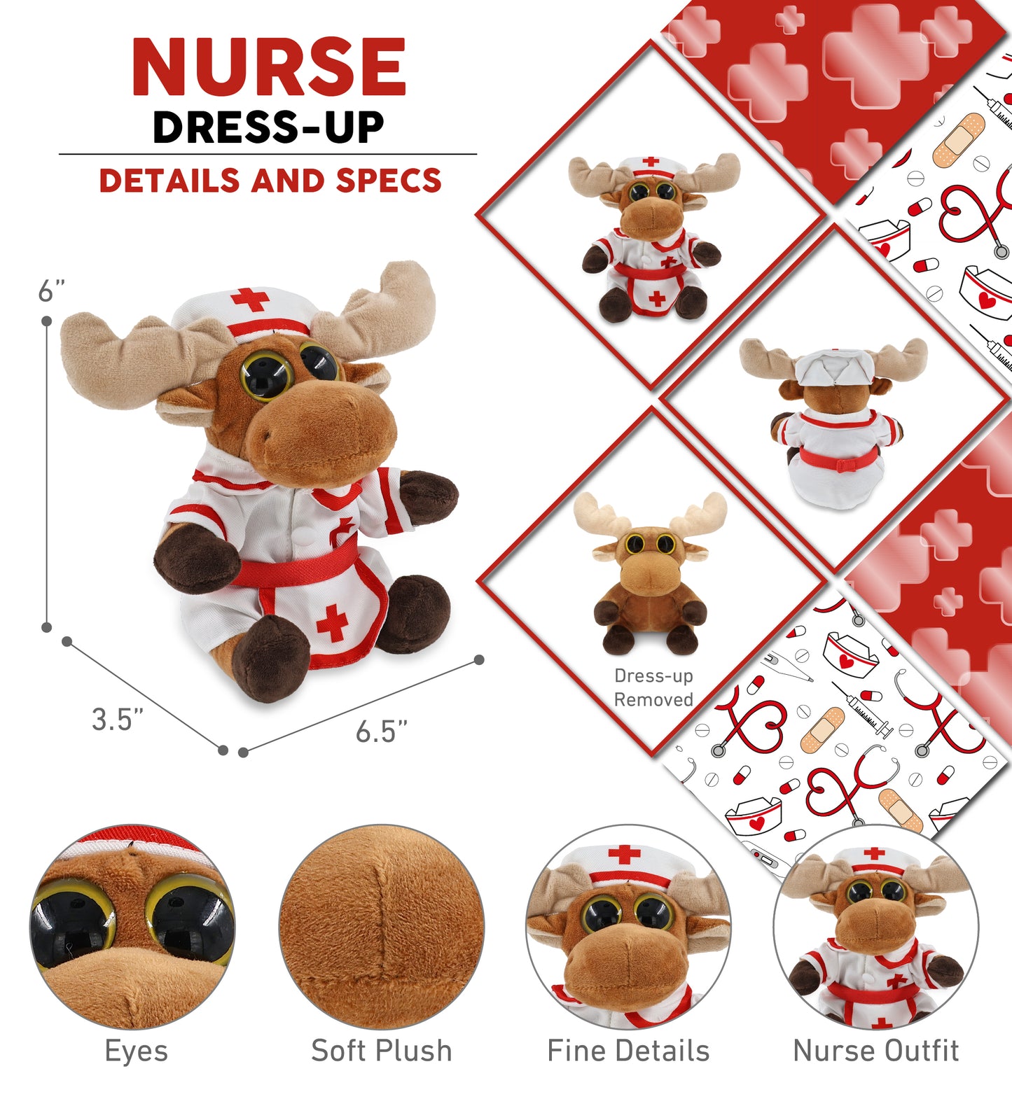 BIG EYE 6' PLUSH - MOOSE NURSE