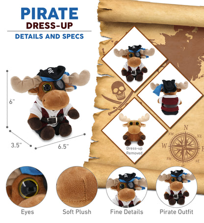 BIG EYE 6' PLUSH - MOOSE PIRATE DRESS UP