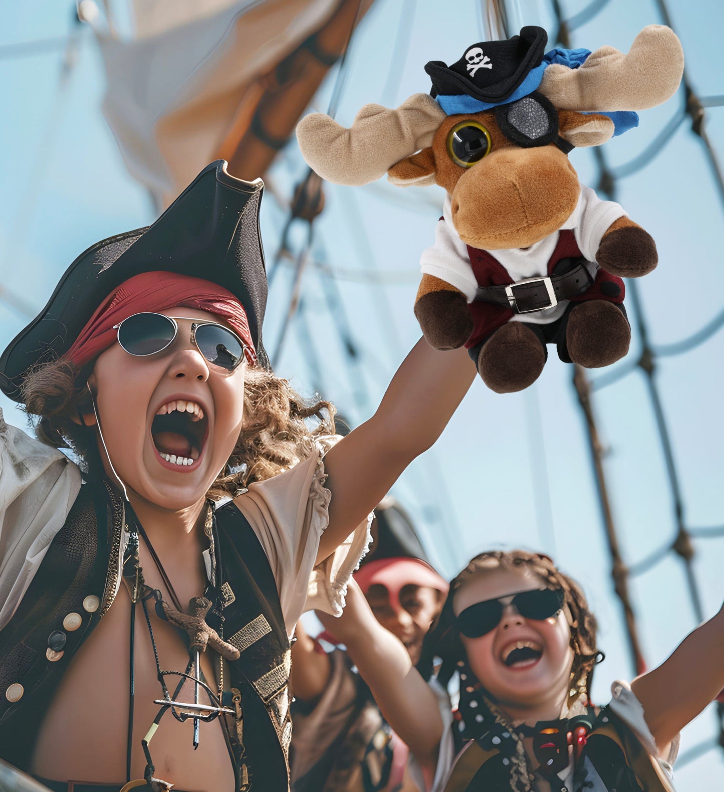 BIG EYE 6' PLUSH - MOOSE PIRATE DRESS UP