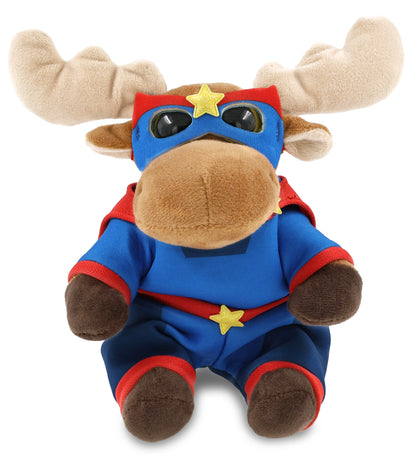 BIG EYE 6' PLUSH - MOOSE With SUPER HERO Dress Up