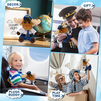 BIG EYE 6' PLUSH - MOOSE PILOT DRESS UP