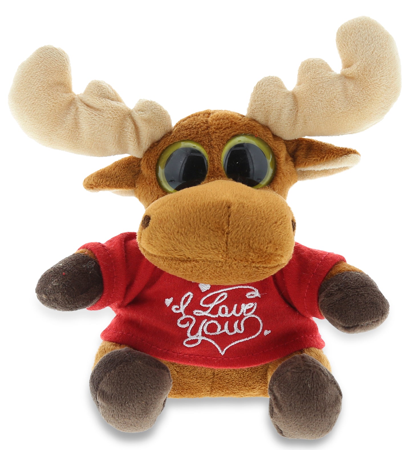 PLUSH I LOVE YOU RED SHIRT- BIG EYE 6' PLUSH - MOOSE