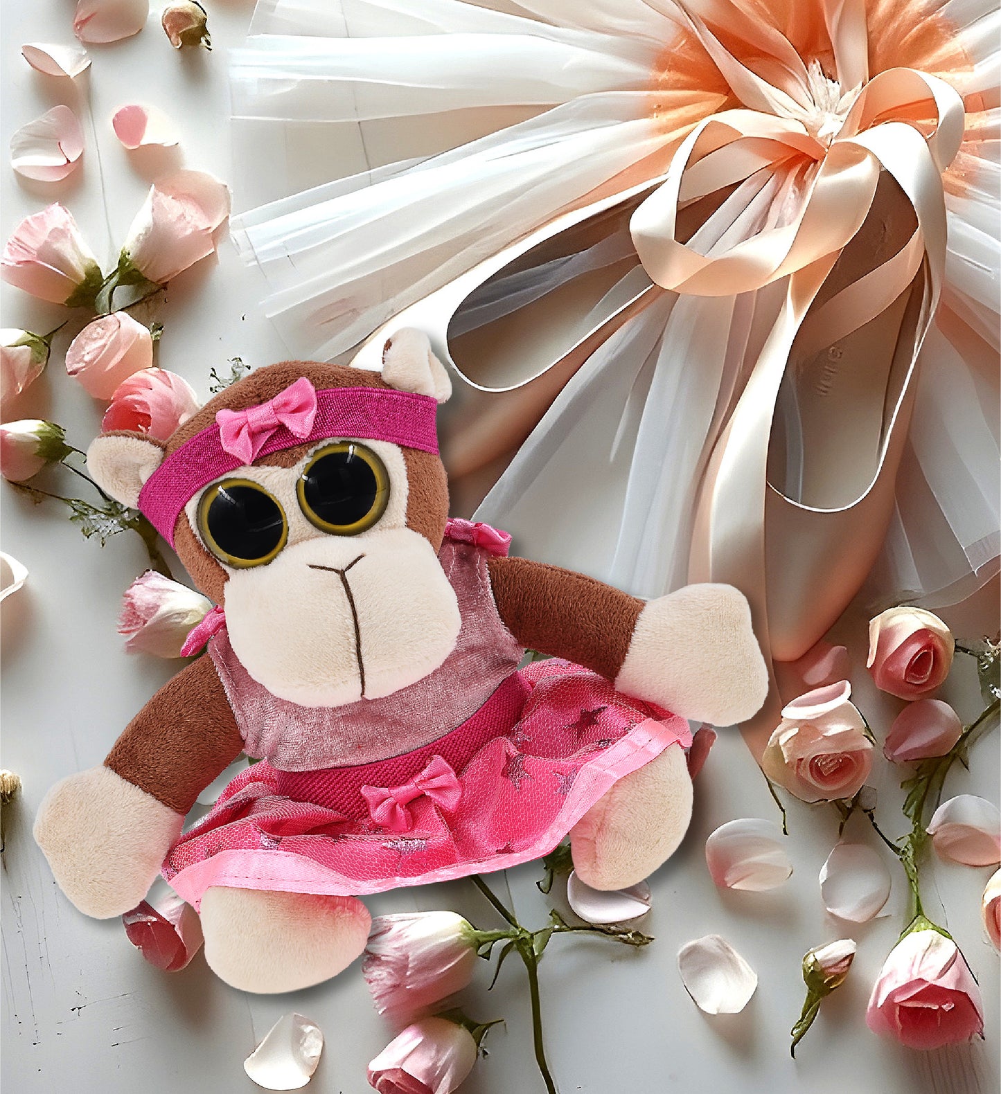 BIG EYE 6' PLUSH - MONKEY BALLERINA