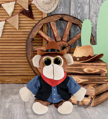 BIG EYE 6' PLUSH - MONKEY COWBOY DRESS UP