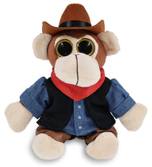 BIG EYE 6' PLUSH - MONKEY COWBOY DRESS UP