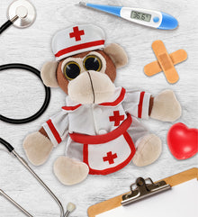 BIG EYE 6' PLUSH - MONKEY With NURSE Dress-Up