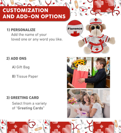 BIG EYE 6' PLUSH - MONKEY With NURSE Dress-Up