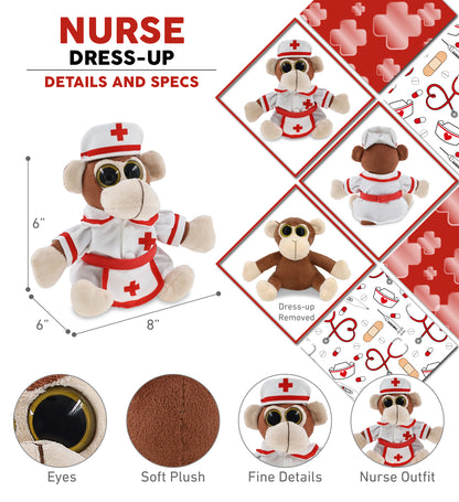 BIG EYE 6' PLUSH - MONKEY With NURSE Dress-Up