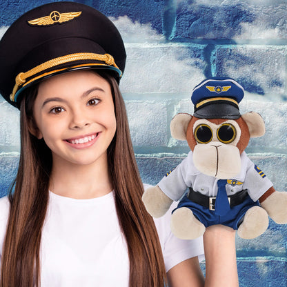 BIG EYE 6' PLUSH - MONKEY WITH PILOT DRESS UP