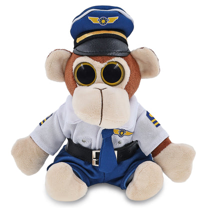 BIG EYE 6' PLUSH - MONKEY WITH PILOT DRESS UP