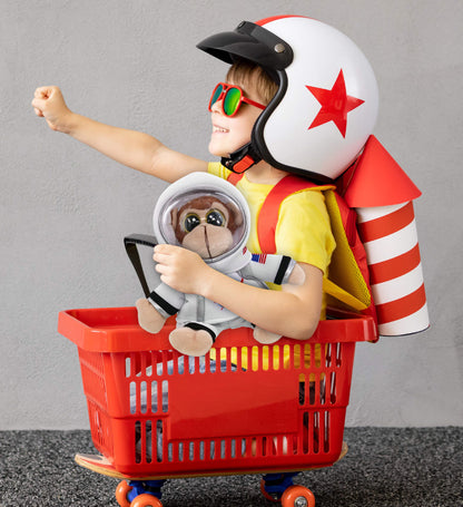 Big Eyes Monkey Plush With Astronaut Dress Up – Super Soft Plush