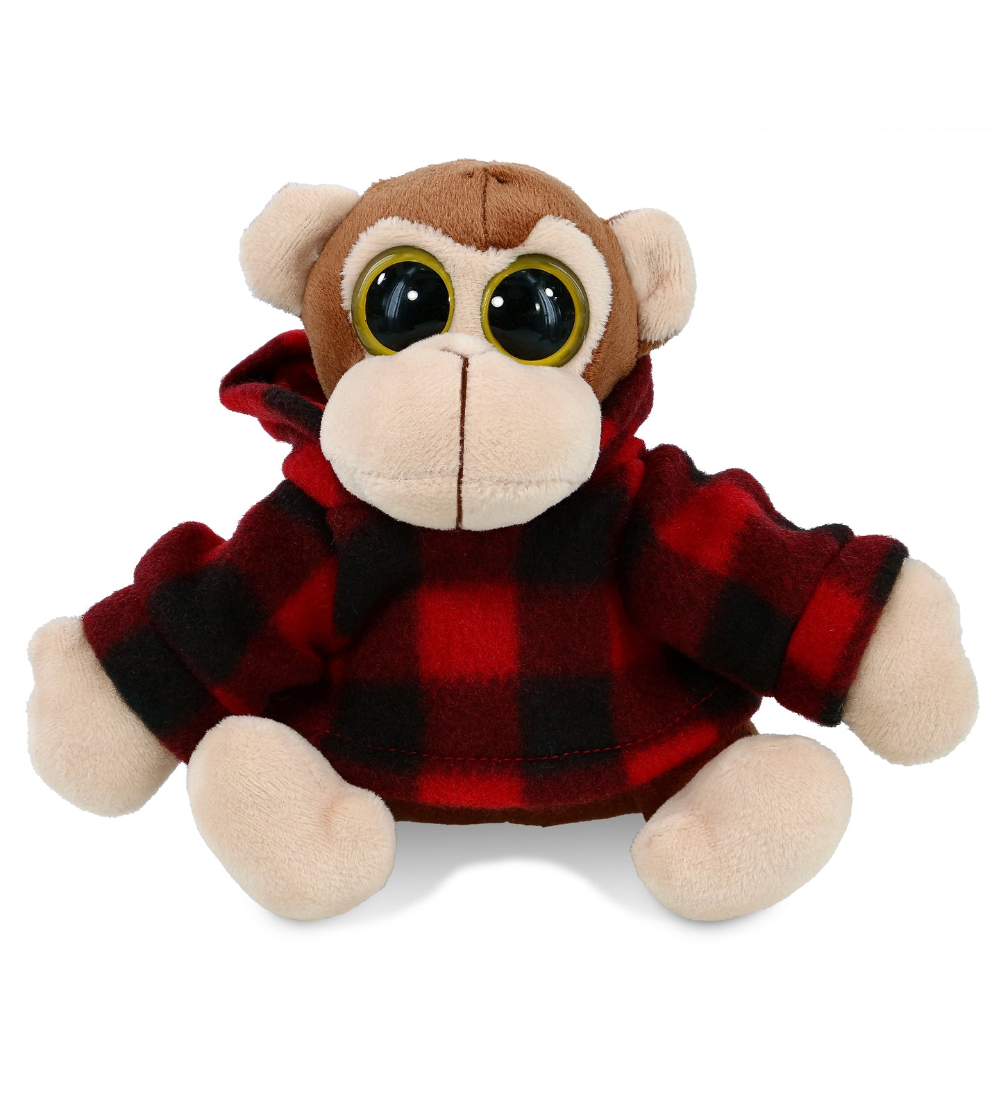 PLUSH RED PLAID HOODIE - BIG EYE 6' PLUSH - MONKEY