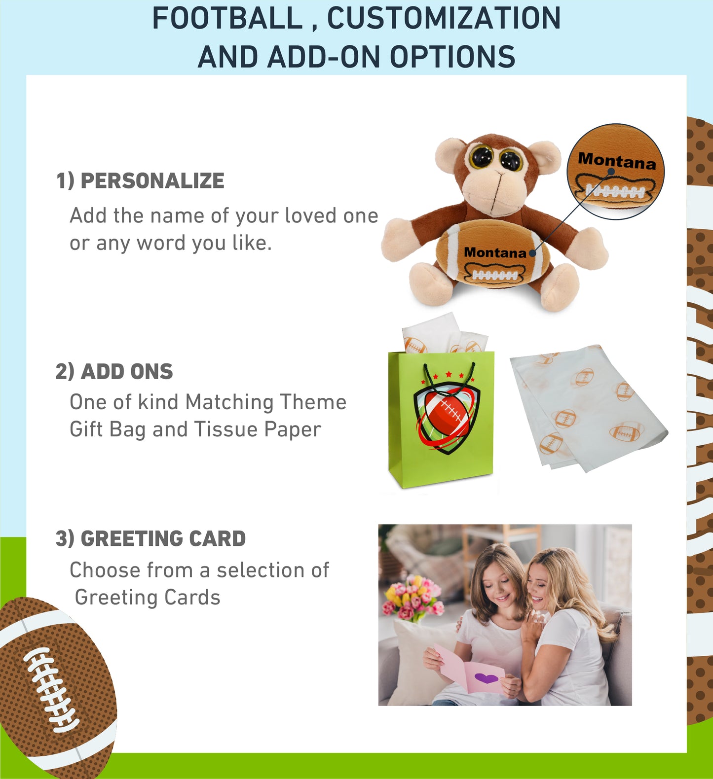 BIG EYE 6' PLUSH - MONKEY With Football Plush