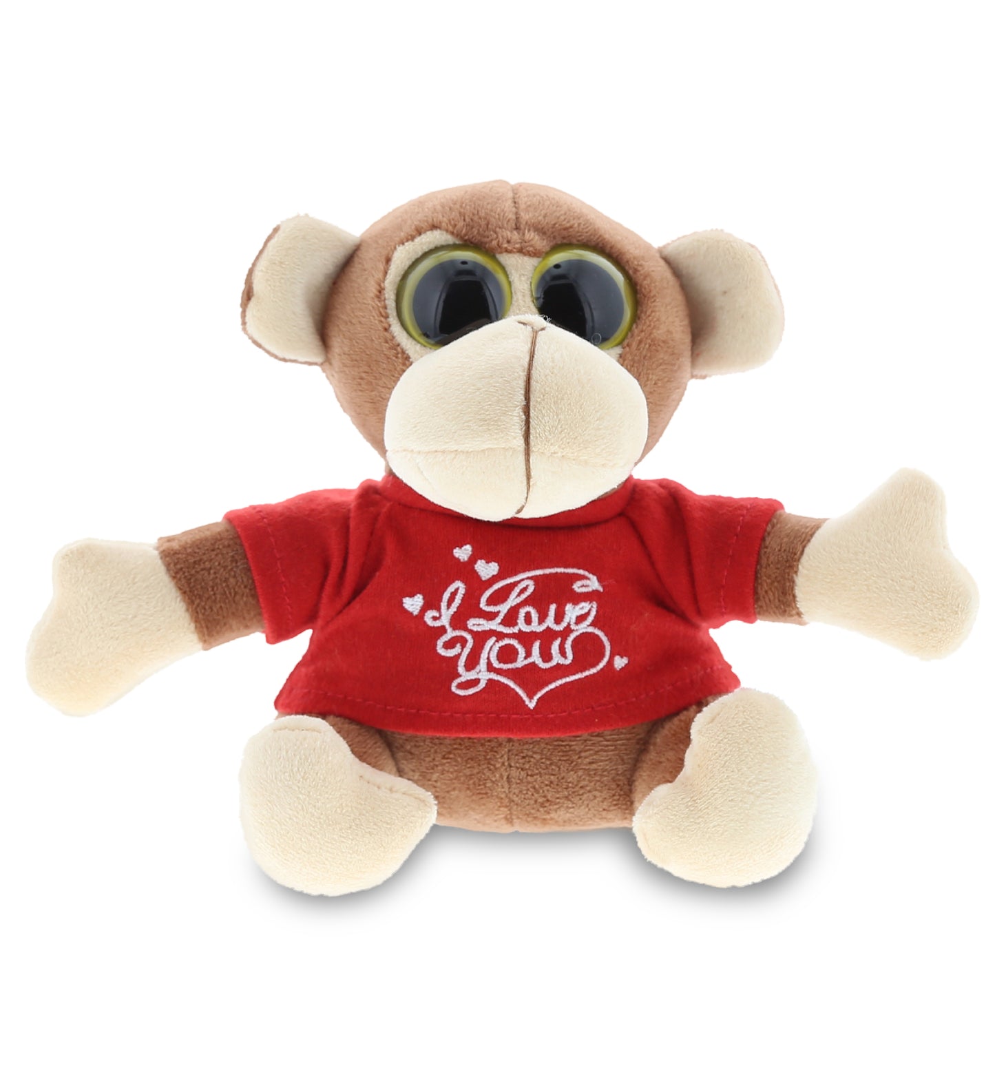 PLUSH I LOVE YOU RED SHIRT- BIG EYE 6' PLUSH - MONKEY