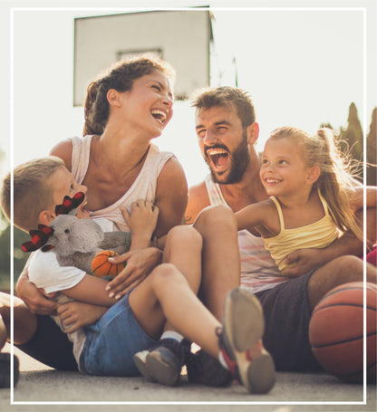SUPER SOFT PLUSH - PLAID BEIGE MOOSE with Basketball Plush