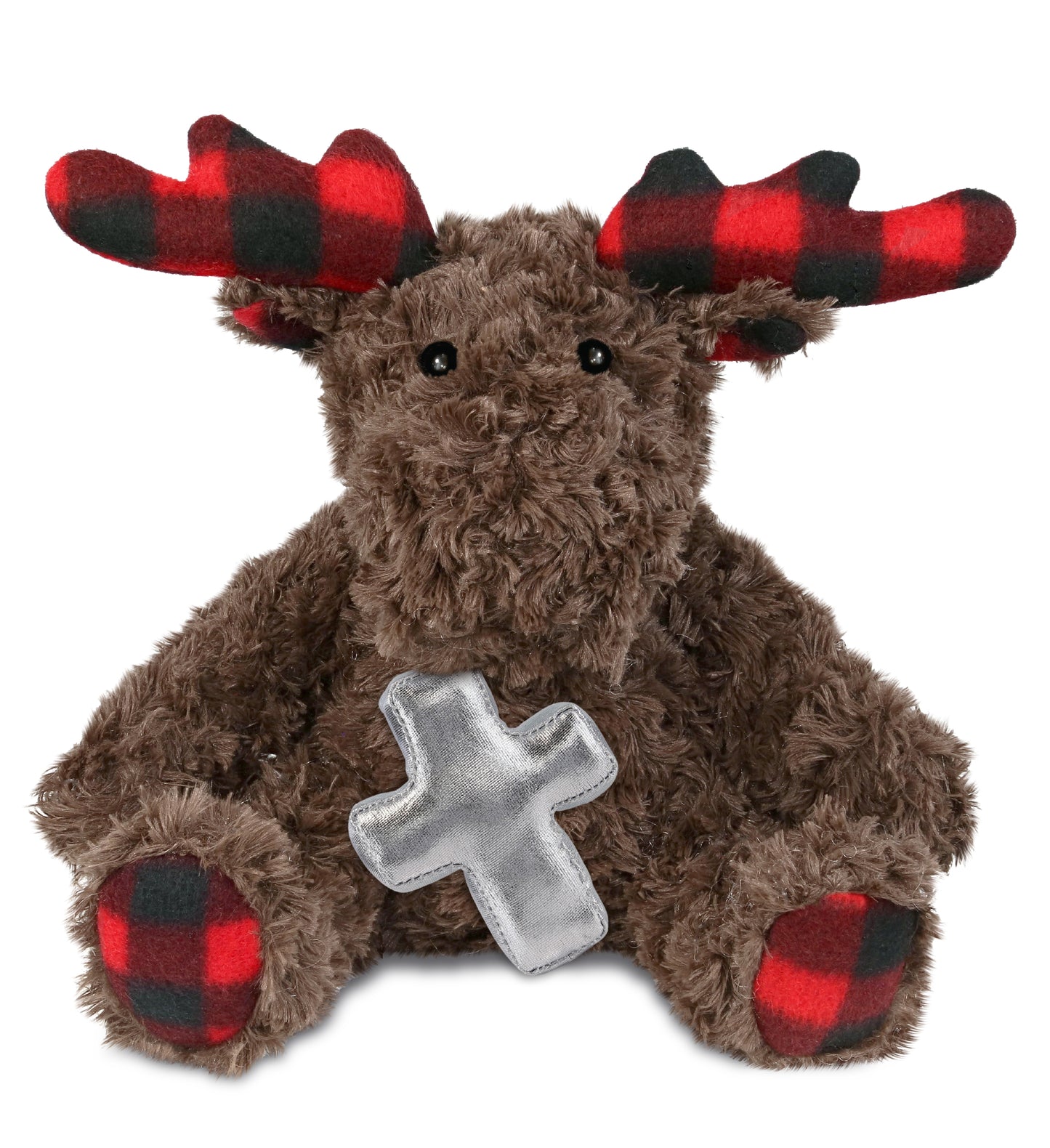 PLUSH CROSS - SUPER SOFT PLUSH - PLAID CURLY MOOSE