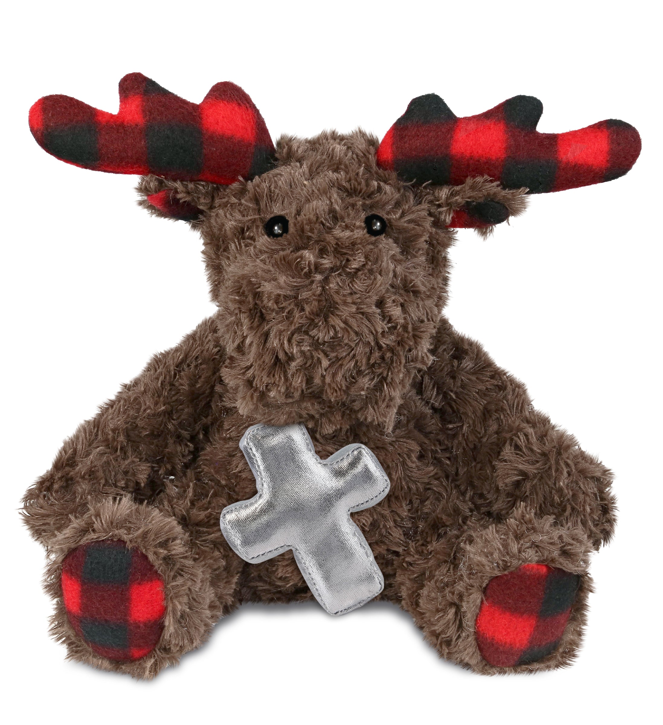 PLUSH CROSS - SUPER SOFT PLUSH - PLAID CURLY MOOSE
