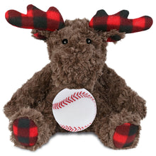 SUPER SOFT PLUSH - PLAID CURLY MOOSE with Baseball Plush