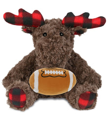 SUPER SOFT PLUSH - PLAID CURLY MOOSE with Football Plush