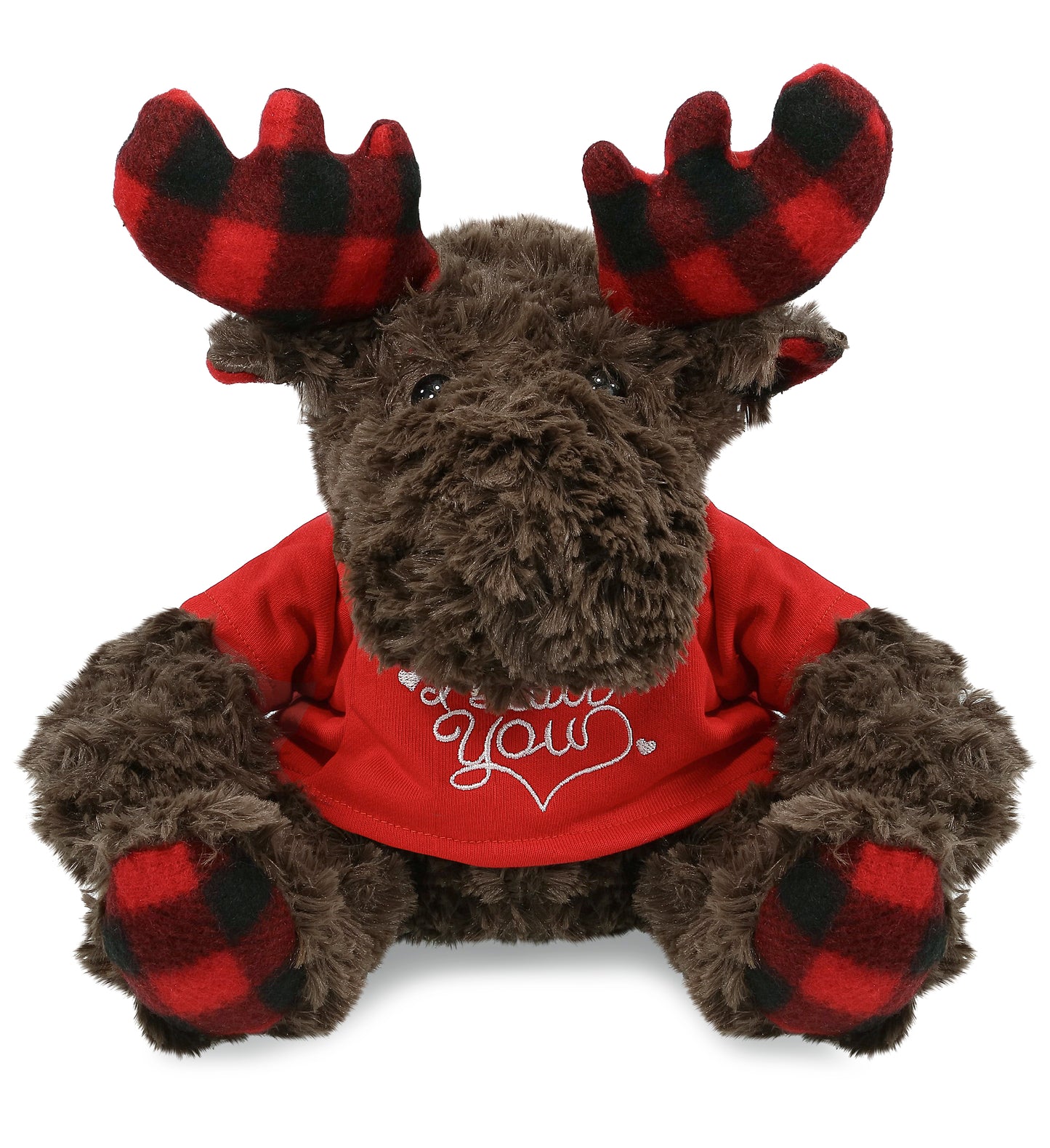PLUSH I LOVE YOU RED SHIRT- SUPER SOFT PLUSH - PLAID CURLY MOOSE