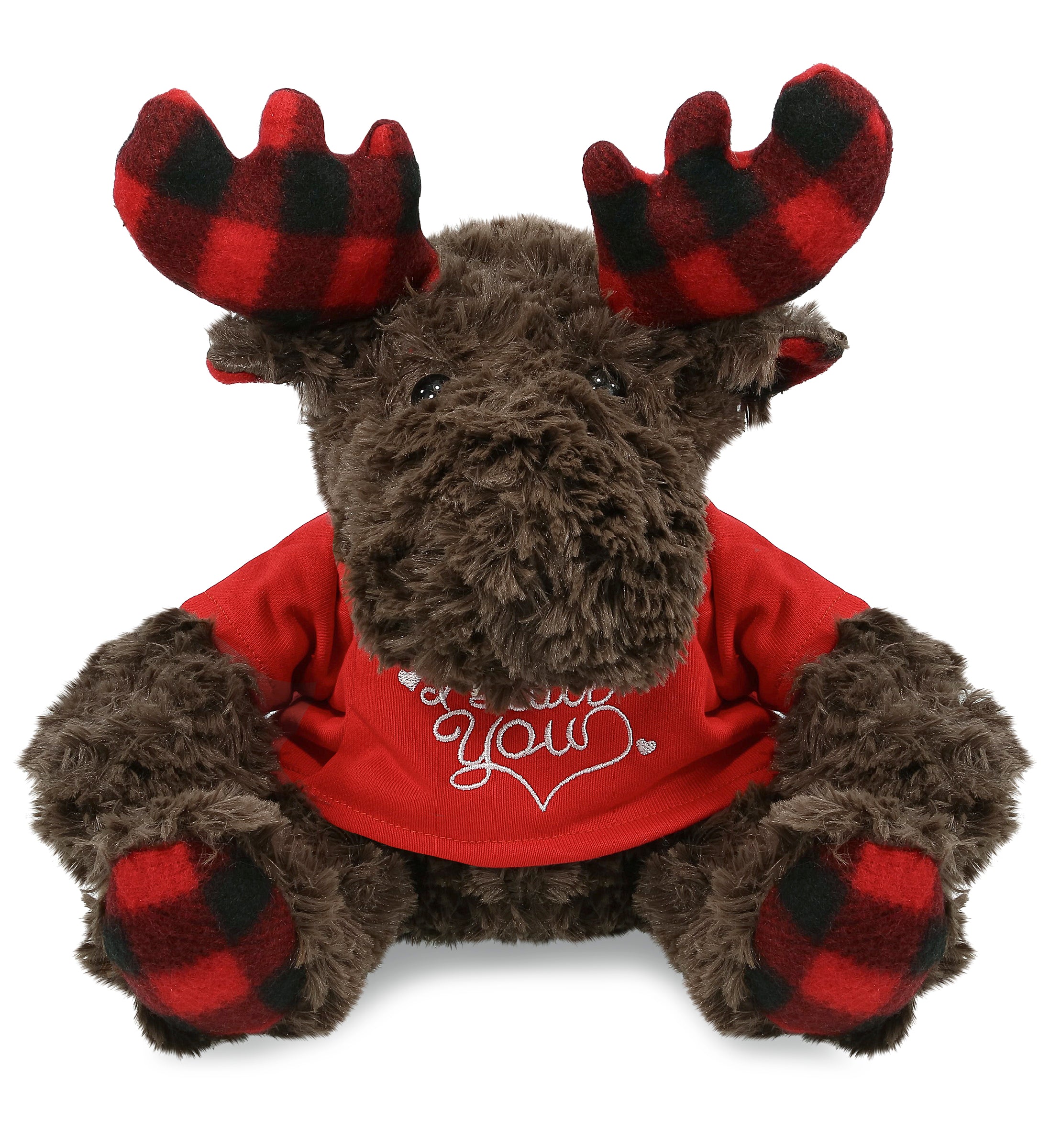 PLUSH I LOVE YOU RED SHIRT- SUPER SOFT PLUSH - PLAID CURLY MOOSE