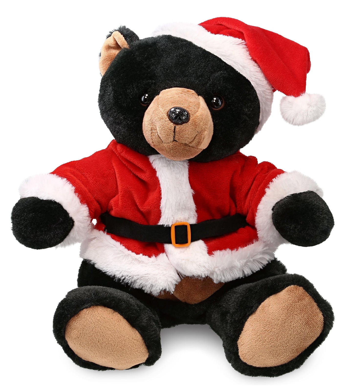 PLUSH SANTA - SUPER-SOFT PLUSH - BLACK BEAR 9"