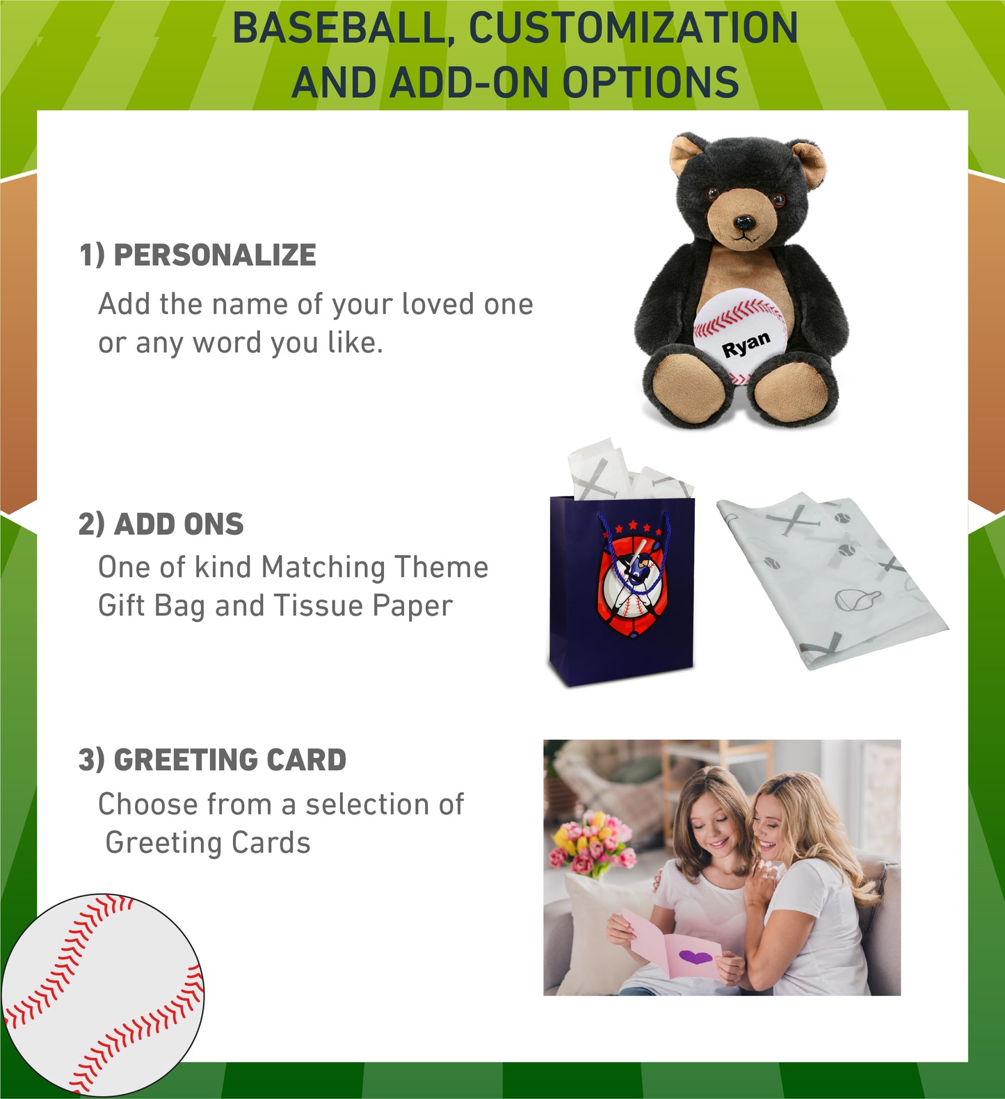 SUPER-SOFT PLUSH - BLACK BEAR 9" WITH BASEBALL PLUSH