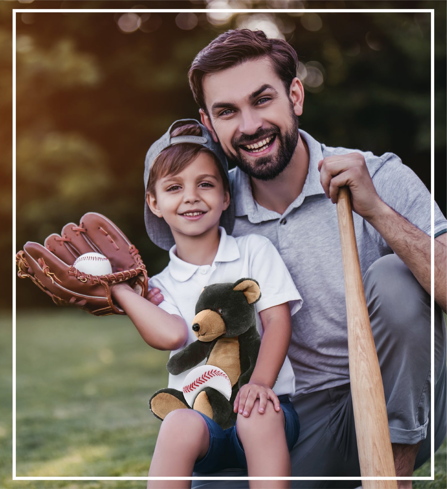 SUPER-SOFT PLUSH - BLACK BEAR 9" WITH BASEBALL PLUSH