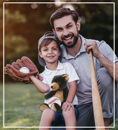 SUPER-SOFT PLUSH - BLACK BEAR 9" WITH BASEBALL PLUSH