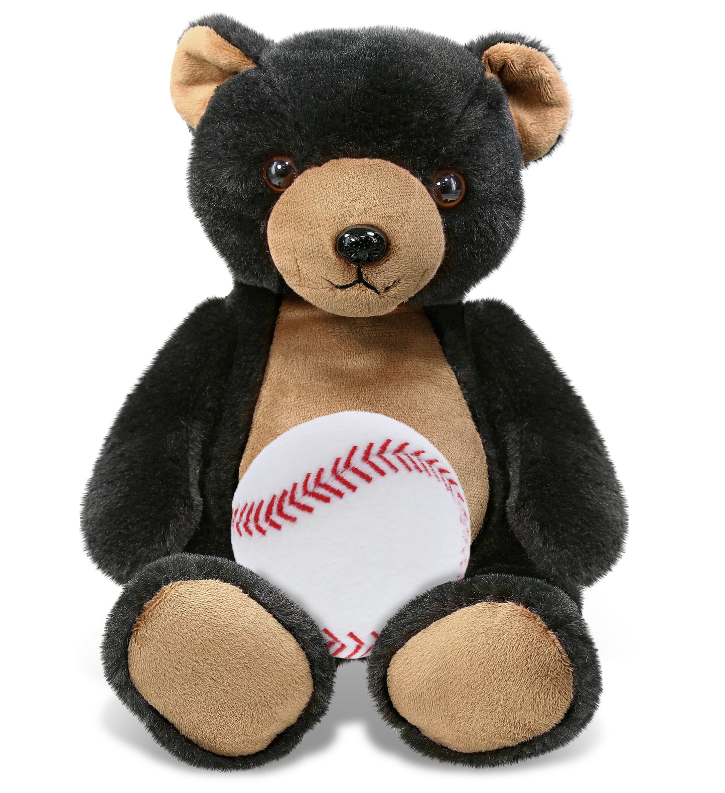 SUPER-SOFT PLUSH - BLACK BEAR 9" WITH BASEBALL PLUSH