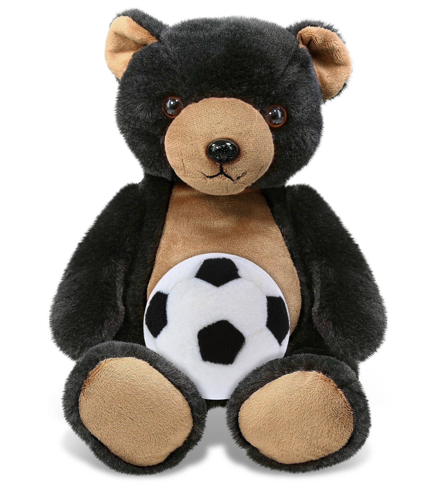 SUPER-SOFT PLUSH - BLACK BEAR 9" WITH SOCCER PLUSH