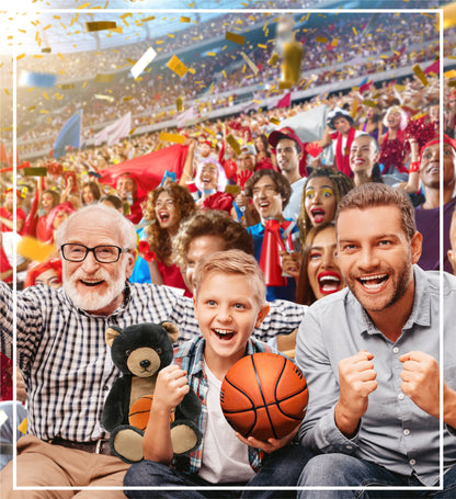 SUPER-SOFT PLUSH - BLACK BEAR 9" WITH BASKETBALL PLUSH