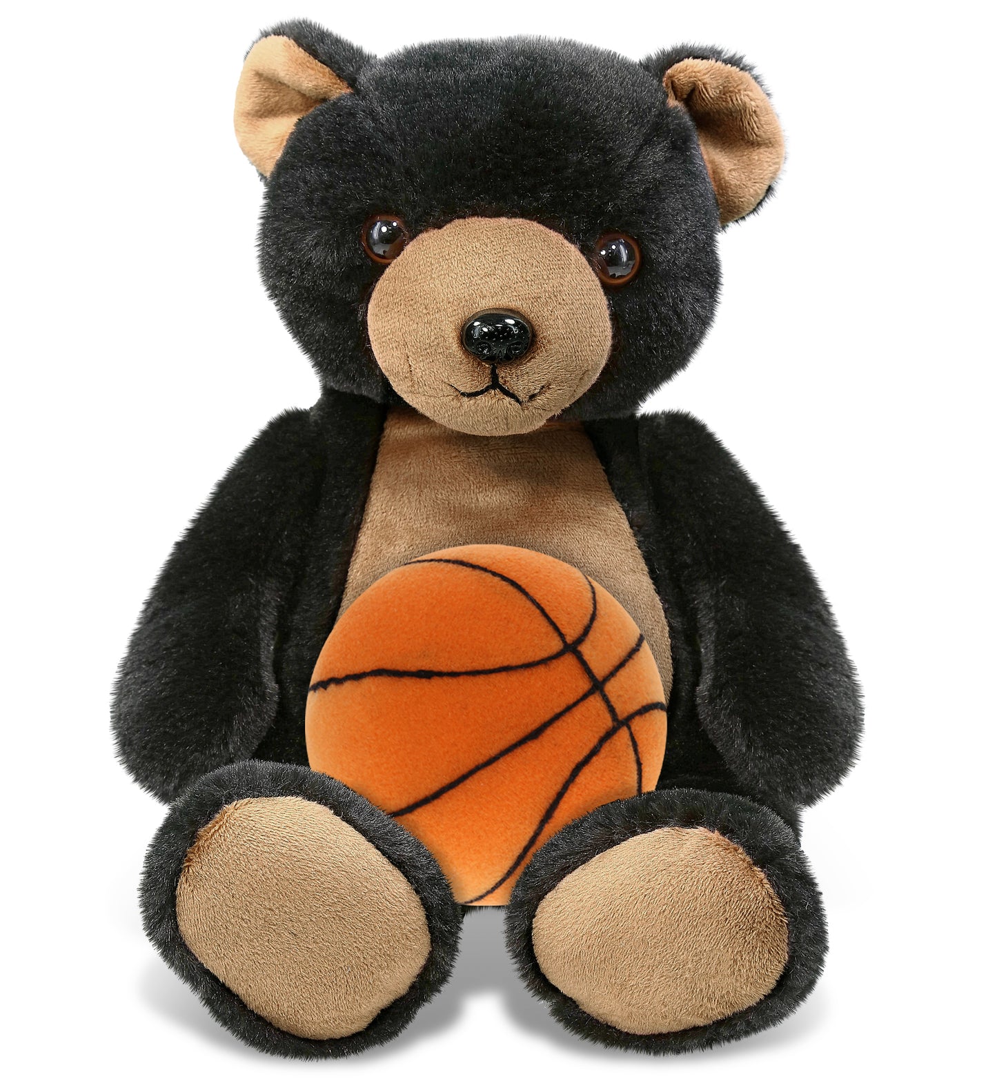 SUPER-SOFT PLUSH - BLACK BEAR 9" WITH BASKETBALL PLUSH