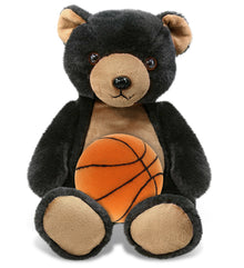 SUPER-SOFT PLUSH - BLACK BEAR 9" WITH BASKETBALL PLUSH