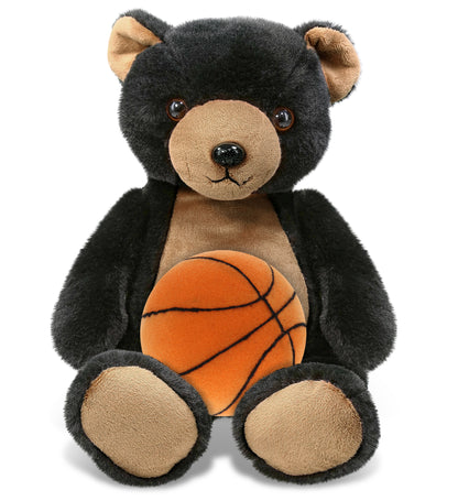 SUPER-SOFT PLUSH - BLACK BEAR 9" WITH BASKETBALL PLUSH
