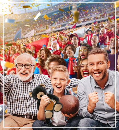 SUPER-SOFT PLUSH - BLACK BEAR 9" WITH FOOTBALL PLUSH
