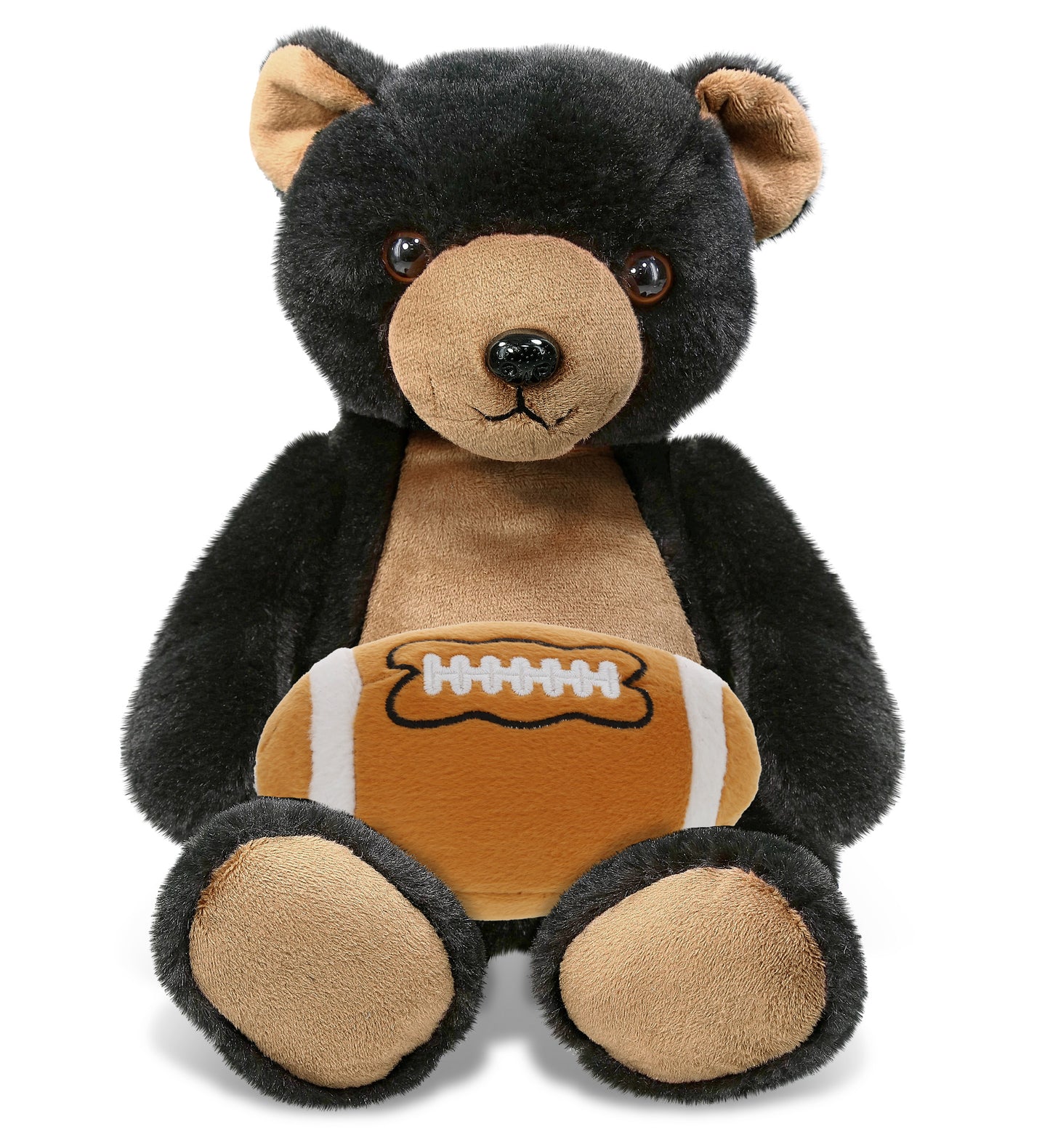SUPER-SOFT PLUSH - BLACK BEAR 9" WITH FOOTBALL PLUSH