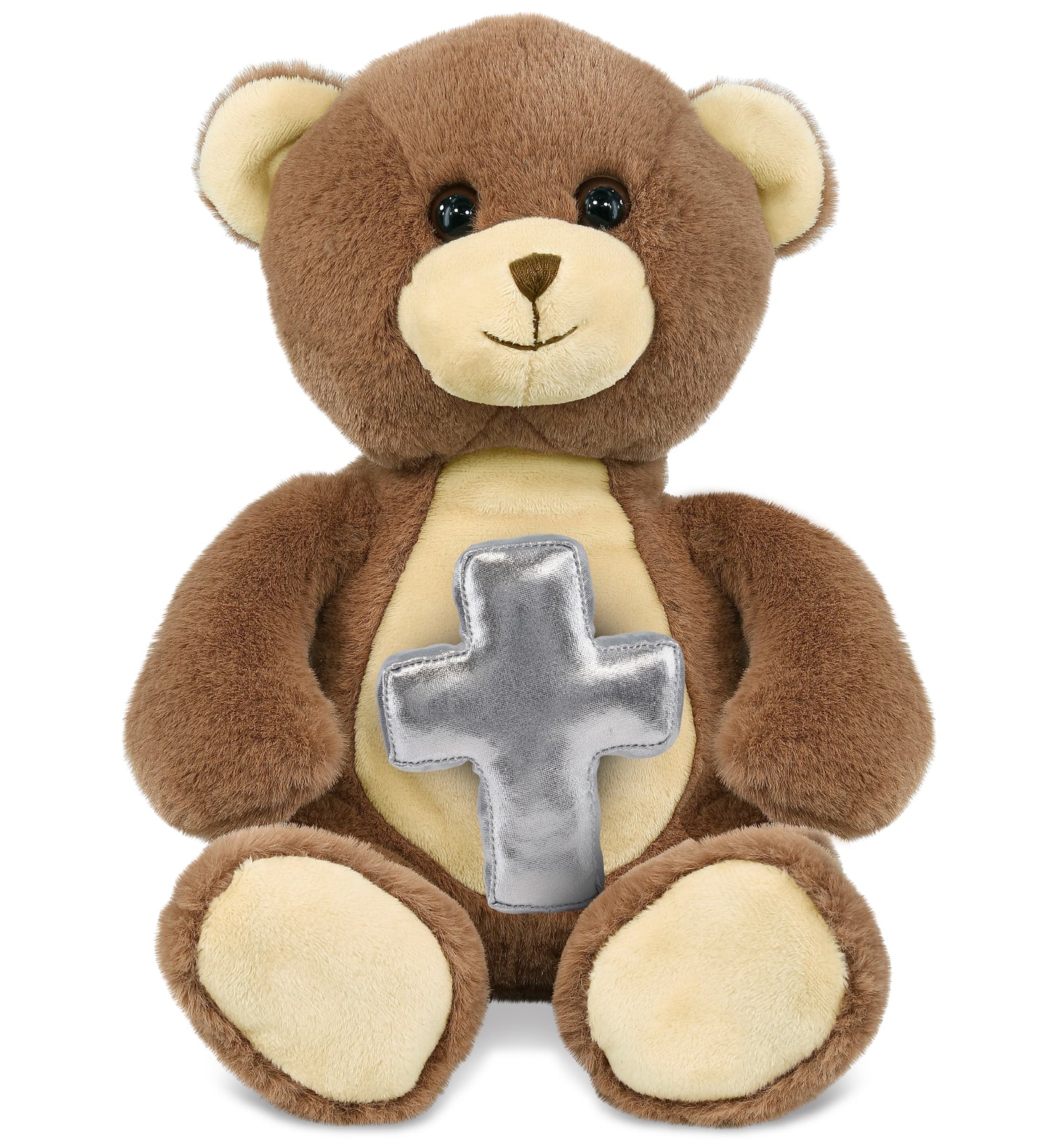 PLUSH CROSS - SUPER-SOFT PLUSH - BROWN BEAR 10"