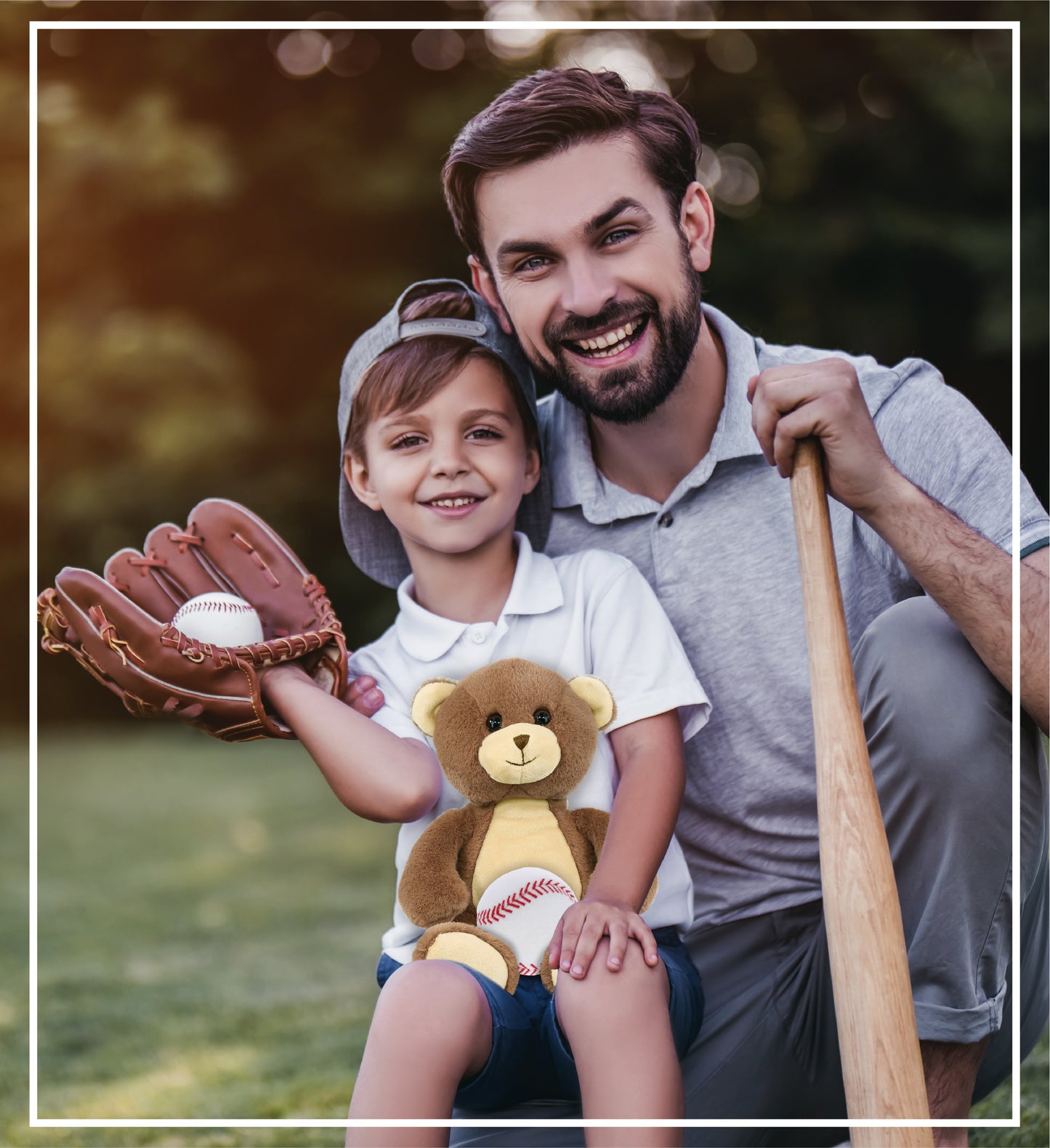 SUPER-SOFT PLUSH - BROWN BEAR 10" WITH BASEBALL PLUSH