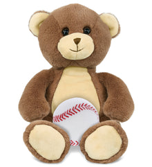 SUPER-SOFT PLUSH - BROWN BEAR 10" WITH BASEBALL PLUSH