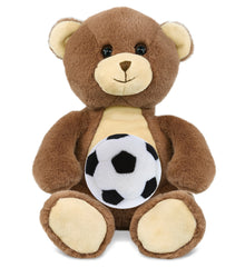 SUPER-SOFT PLUSH - BROWN BEAR 10" WITH SOCCER PLUSH