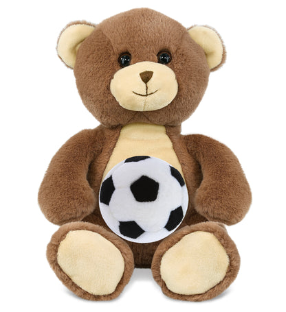 SUPER-SOFT PLUSH - BROWN BEAR 10" WITH SOCCER PLUSH
