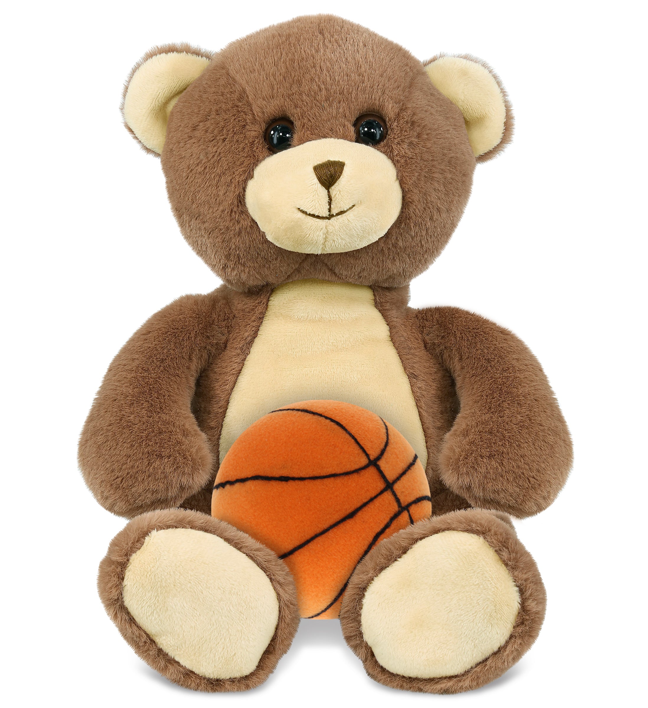 SUPER-SOFT PLUSH - BROWN BEAR 10" WITH BASKETBALL PLUSH