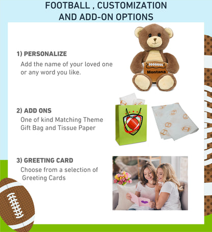 SUPER-SOFT PLUSH - BROWN BEAR 10" WITH FOOTBALL PLUSH