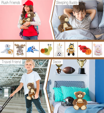 SUPER-SOFT PLUSH - BROWN BEAR 10" WITH FOOTBALL PLUSH