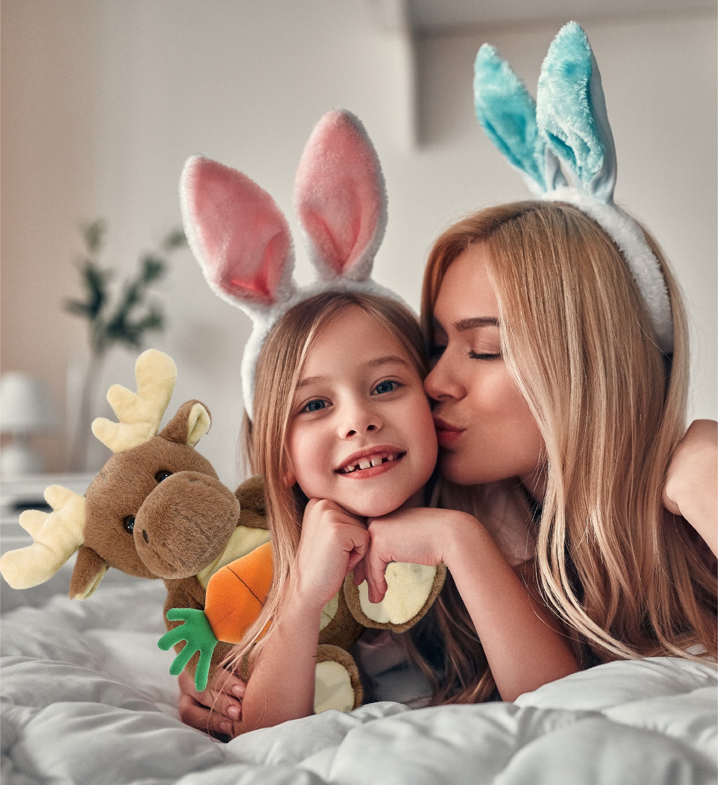 DolliBu Happy Easter Super Soft Plush Moose with Carrot Plush Toy - 9 Inches