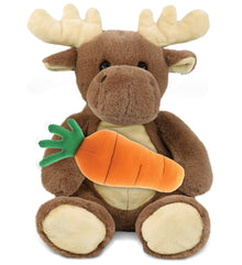 DolliBu Happy Easter Super Soft Plush Moose with Carrot Plush Toy - 9 Inches