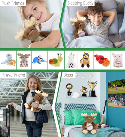 SUPER-SOFT PLUSH - MOOSE 9" WITH BASEBALL PLUSH